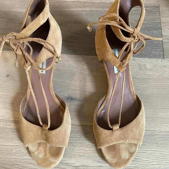 Tabitha Simmons Camel Suede Block Heel Sandals - Picture 4 of 4